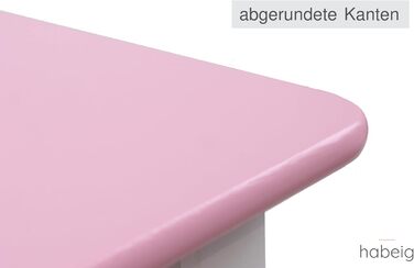 Дитячий стіл та 2 стільці, комплект меблів для дитячої кімнати, 60x50x50 см (Рожевий/Білий)