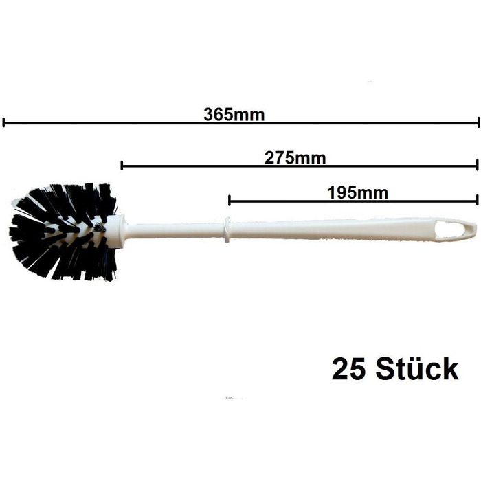 Щітки для туалету пластикові 36,5 см ppn заміна щітки для туалету з круглою головкою 80 мм щітки для туалету BawiTec для дому, торгівлі та промисловості (біло-чорні), 25 шт.