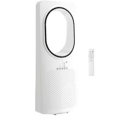 Безлопатевий вентилятор для спальні, 36 дБ, з коливанням на 45°, 3 швидкості, 3 режими, таймер на 15 годин, білий