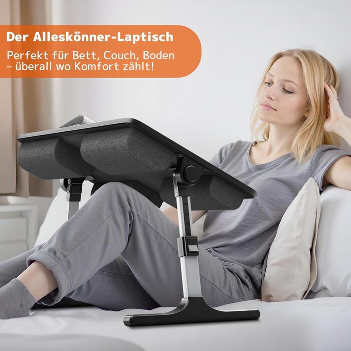 Стіл для ноутбука PUTORSEN - регульована висота та кут нахилу, 58 x 37 см, чорний