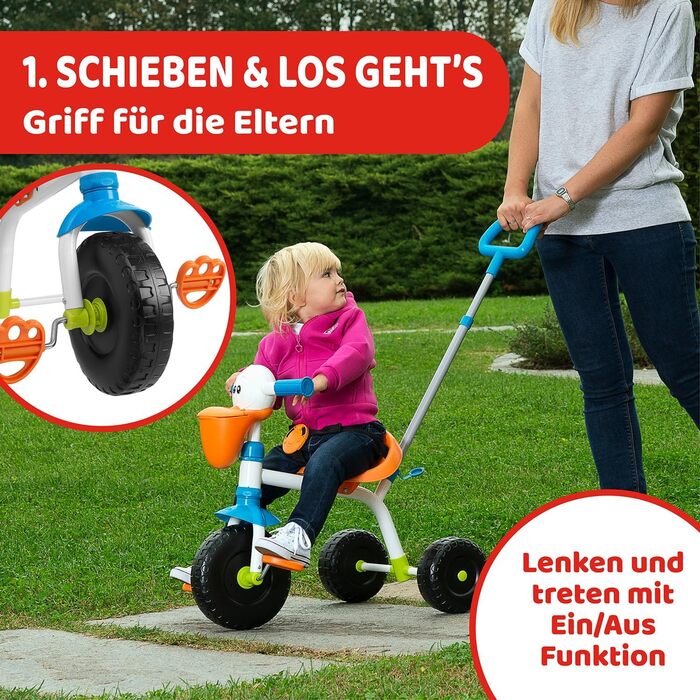 Триколісний велосипед Chicco 4 в 1: від 6 місяців до 4 років, біло-блакитний