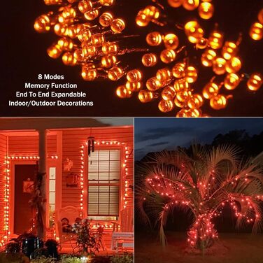 Гірлянда світлодіодна Halloween Orange 35м 320 LED, 8 режимів, вологостійка, для дому та саду