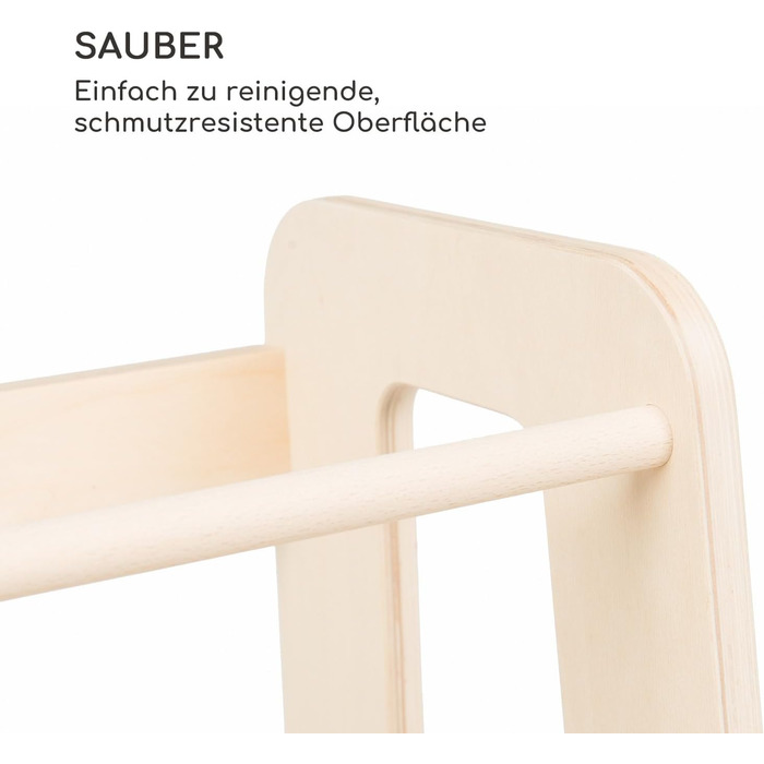 Стілець-лесенка Montessori Mobli: для малюків, регульовані сходинки, біле дерево (береза, натуральний колір)