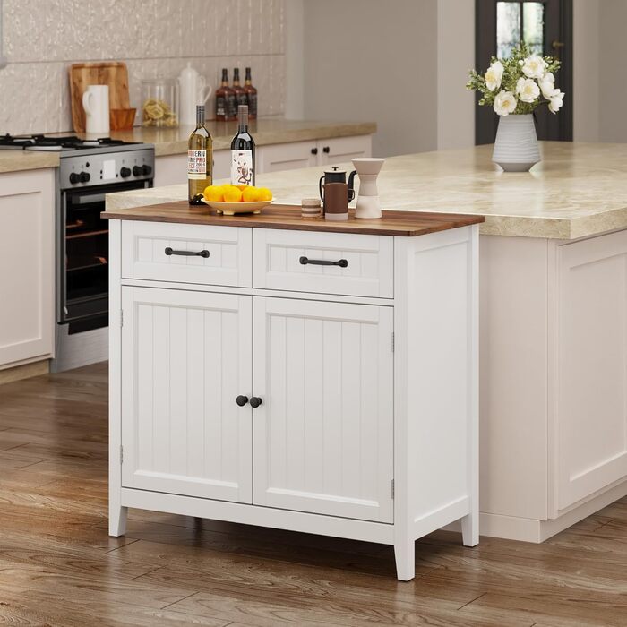 Буфет Bealife з 2 шухлядами та 2 дверцятами, кухонний буфет з робочою поверхнею, колір коричневий