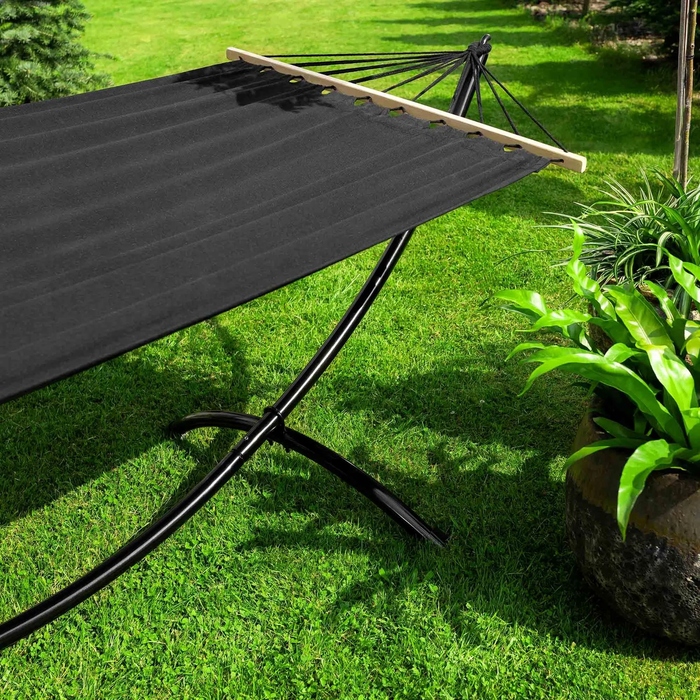 Гамак зі стійкою Di Volio, чорний, навантаження до 120 кг, 280 x 100 см