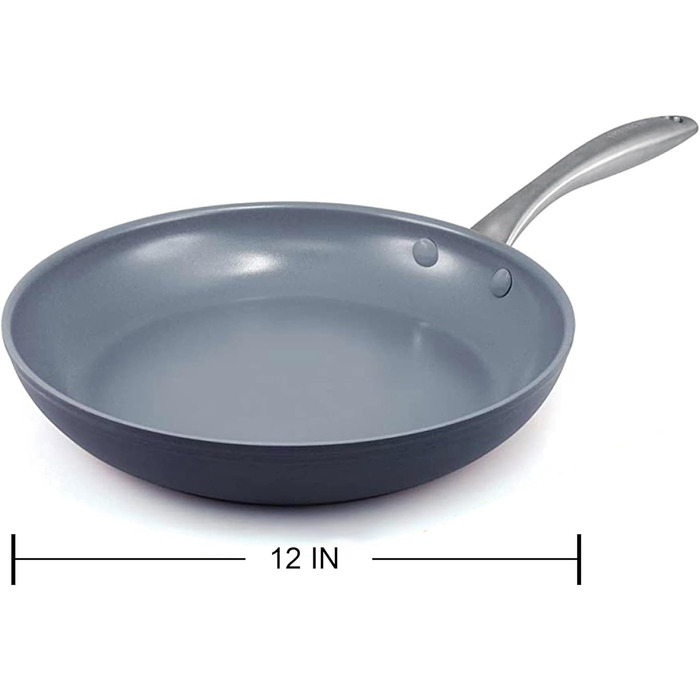 GreenPan Lima сковорода з керамічним антипригарним покриттям, 30.5 см, без PFAS, для духовки, сіра