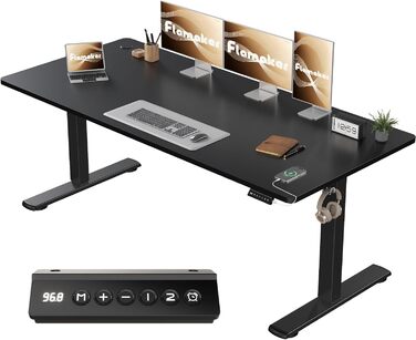 Електричний регульований стіл Flamaker з пам'яттю, ігровий стіл 160x60 см (Бежевий)