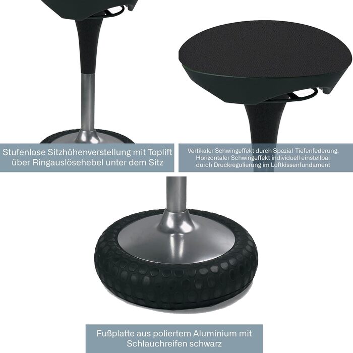 Офісний стілець Topstar Sitness 20 чорного кольору