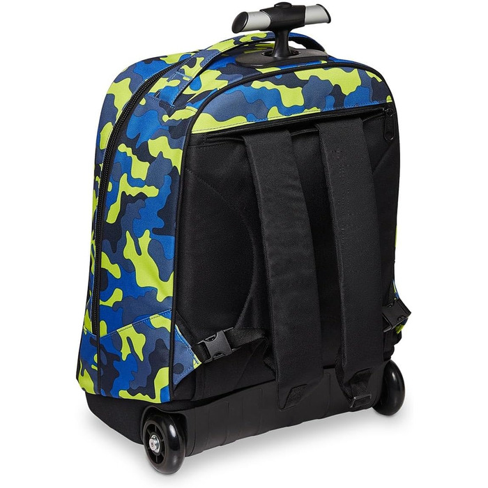 Візок Appack, 2 в 1, ранець з колесами, рюкзак з функцією візка для дітей, з 1 класу, для школи, подорожей, дівчаток і хлопчиків синій/зелений