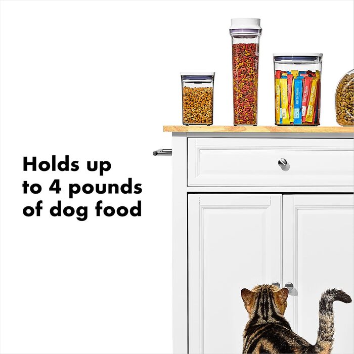 Контейнер OXO Good Grips Pet POP для корму для тварин, 4.2 л з лопаткою | Ідеально для до 1,8 кг корму для собак або 1,6 кг для котів | Герметичний, BPA-free