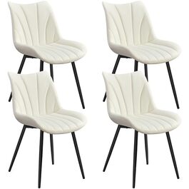 Набір з 4-х обідніх стільців Yaheetech, м'яке крісло з оксамитовою подушкою та металевими ніжками, для кухні, вітальні, обідньої кімнати, до 150 кг