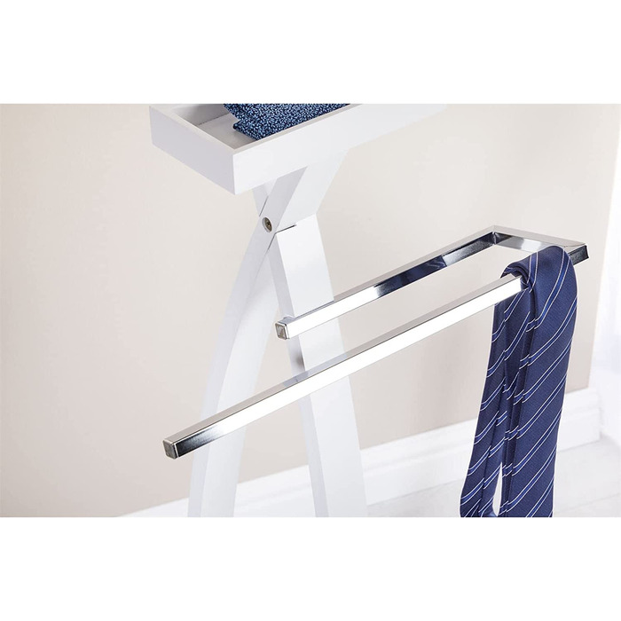 Сучасний чоловічий вішак для одягу з полицею для штанів та місцем для прикрас, білий