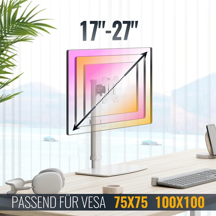 Кріплення для монітора RICOO TS4011: настільна підставка VESA для моніторів 17-32 дюймів, регульована, гнучкий кріплення