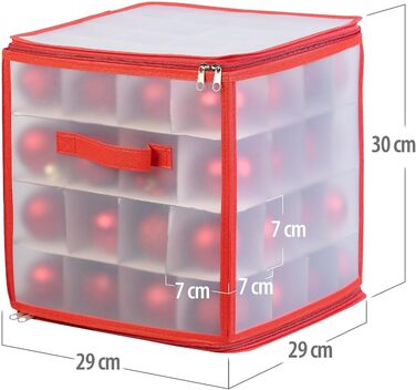 Набір 3 бокси для зберігання новорічних прикрас Infactory: для 64 ялинкових куль до 6 см, з ручками