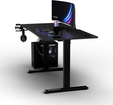 ULTRADESK Стіл для роботи та ігор, регулювання висоти, електричний, 140x68 см, чорний