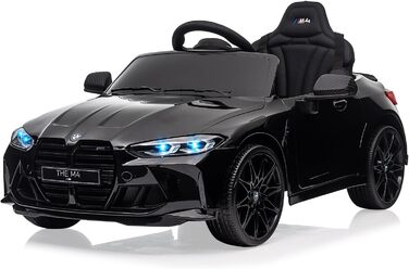 Дитячий електромобіль BMW M4 з ліцензією, 12V, з 2,4G пультом, сигналом, LED-підсвіткою, музикою, швидкість 3 км/год, для дітей від 3 років, чорний