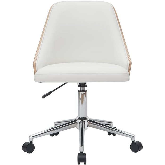 Офісне крісло Miliboo QUINO PU білий, світле дерево