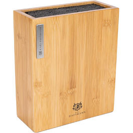 Підставка для ножів Karl Hausmann з бамбука без ножів з вставкою з щетиною - 23 x 20 x 9 см - універсальна дерев'яна підставка для ножів