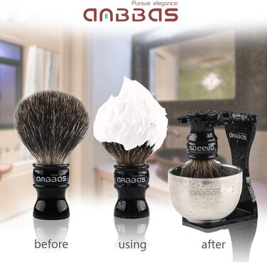 Чоловічий подарунковий набір Anbbas Щітка для гоління та стакан для гоління (чорний)
