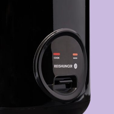 Рисварочний та пароварка Reishunger з керамічним покриттям 1.2L, чорний - для 1-6 осіб, з підігрівом та аксесуарами