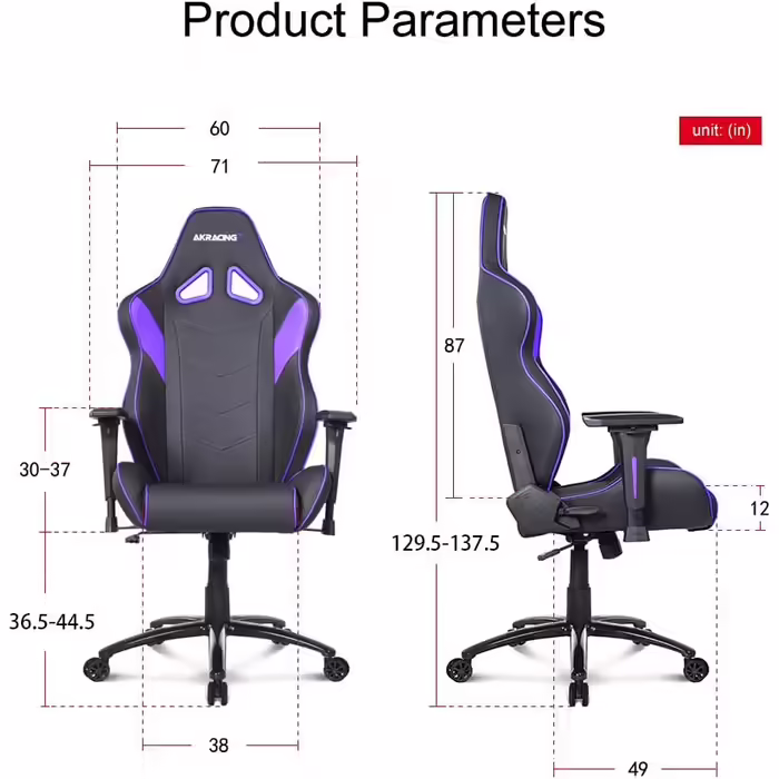 Ігрове крісло AKRacing Core LX Plus, PU шкіра, чорне/індиго, 5 років гарантії