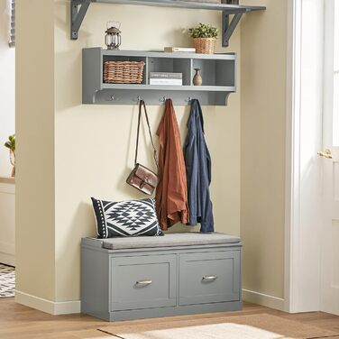 Полка для взуття SoBuy з місцем для сидіння, вузька, 98x49x37 см, FSR131-HG