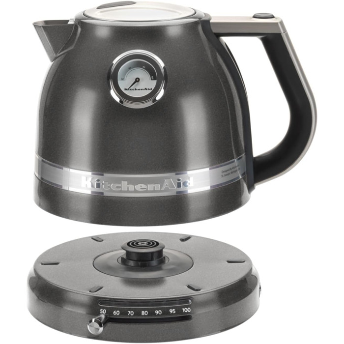 Електричний чайник KitchenAid з регулюванням температури 50-100°C, 1.5L, нержавіюча сталь, Empire, з індикатором рівня води та фільтром від накипу
