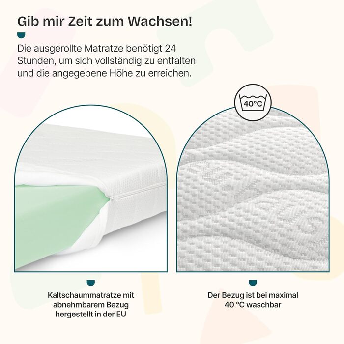 Дитяче ліжко Treviolo від en.casa: ліжко-хала з захистом від падіння, монтайсорі, з ламелями, з сосни, біле