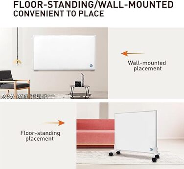 Інфрачервовий обігрівач Hocosyme Leopard 1000W з термостатом - для спальні, офісу, кухні, ванної кімнати