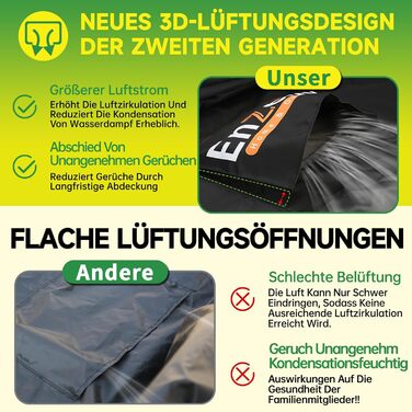 Чохол для садово-патіо меблів Enzeno, 242x182x100 см, водовідштовхуючий, 420D Oxford, захист від зими, для саду та тераси