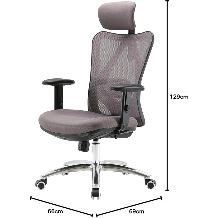 Офісний стіл HWC-J86 Mendler: ергономічне крісло, регульована підтримка попереку, до 150 кг, без підніжки, помаранчевий