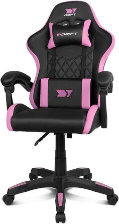 Ігровий крісло DRIFT GAMING DR35 - комфорт та підтримка для геймерів, чорно-сірий колір, з подушками для спини та шиї, регульоване, на міцній базі, з підлокітниками