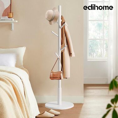 Дерев'яний вішак для одягу Edihome з 8 гачками, 172 x 38 x 38 см, для передпокою, коридору або спальні