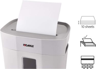 Шредер Dahle PaperSAFE PS 140: безпечне знищення документів, рівень P4, 10 аркушів, сірий