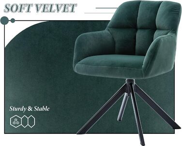 Офісний стілець Chairus обертовий оксамитовий зелений з металевими ніжками, без коліс для кабінету