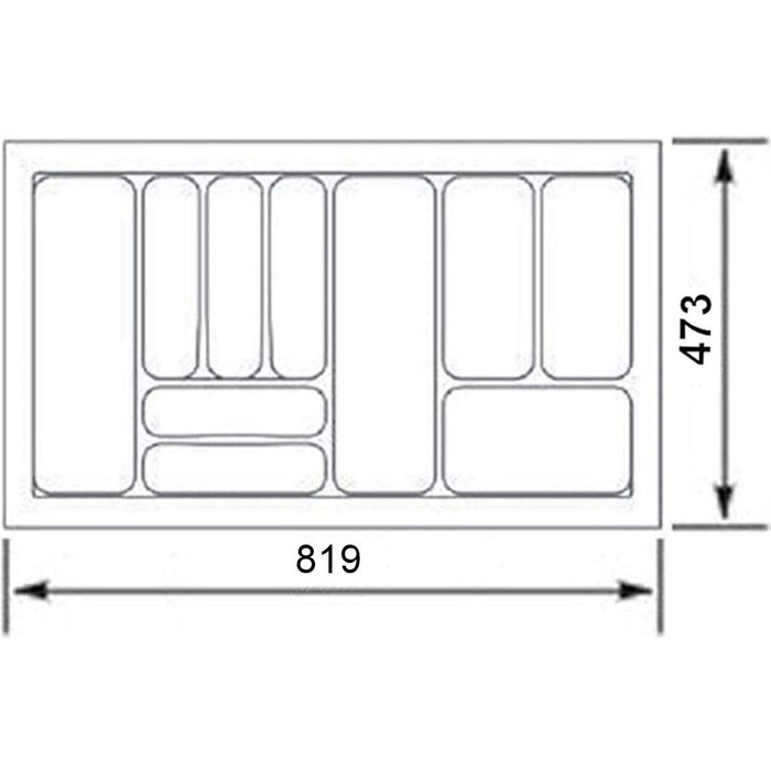 Вставка для столових приладів Orga-Box I Коробка для столових приладів 517 x 474 мм для квіткового тандему сучасна коробка в шафі 60-х років (817 x 474 мм (ящик 90-х років ))