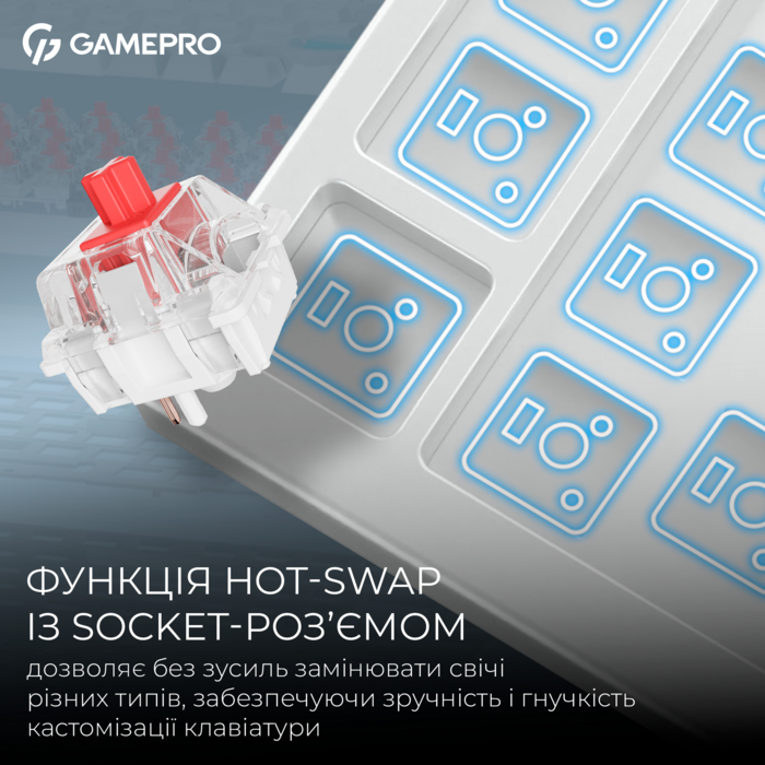 Бездротова механічна клавіатура GamePro Asgard Yord (MK266WH)