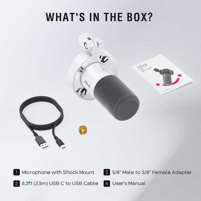 FIFINE K688 - Студійний мікрофон XLR/USB для запису вокалу, подкастів, стрімінгу та ігор. Динамічний, з кардіоїдною характеристикою, кнопкою Mute та 3.5 mm роз'ємом для навушників.