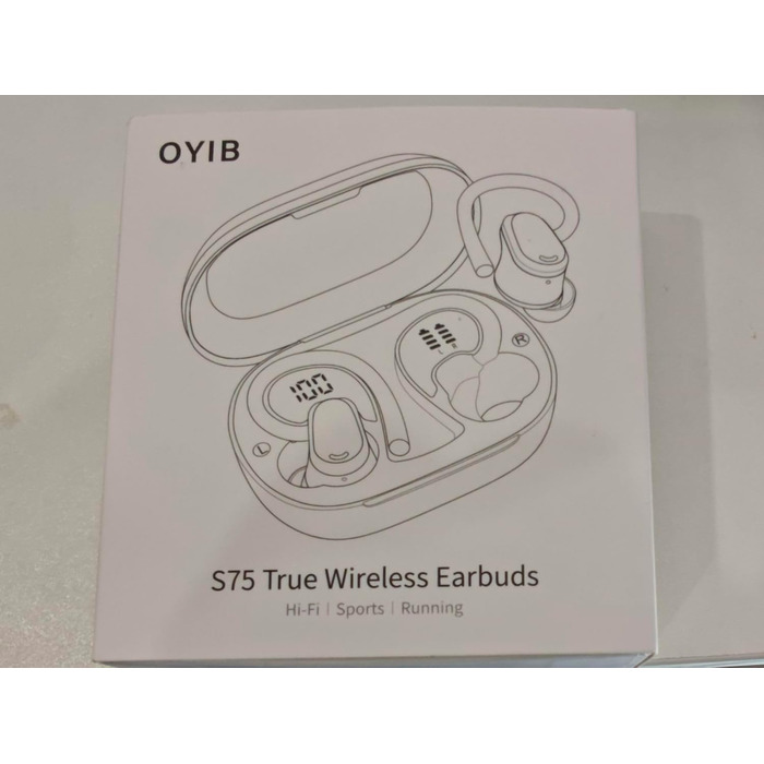 Спортивні навушники OYIB Bluetooth 5.4, мікрофон ENC, 50HD HiFi, світлодіод, IPX7, вушні гачки (чорні)