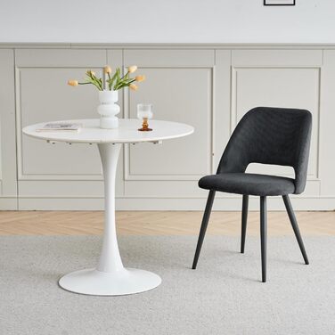 Набір стільців для їдальні/кухні, 8 шт., чорного кольору, з м'яким сидінням та спинкою з поролону. Підходить для їдальні, вітальні, кухні, спальні.