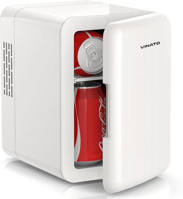 Міні-холодильник VINATO для косметики та напоїв, 4 л, 220V/12V, білий (без дзеркала)