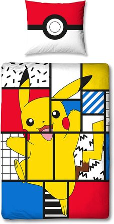 Постільна білизна Pokemon 135x200 80x80 німецького розміру Покемон Пікачу 100 бавовна постільна білизна Для дітей-підлітків з 2 предметів