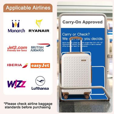 Валіза KONO з ABS пластику, 75 x 48 x 29 см, білий, з TSA замком