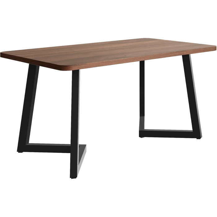 Обідній стіл Merax 140x80 см з імітацією мармуру, для 4-6 осіб, металевий каркас, регульовані ніжки, білий/чорний