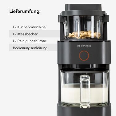 Klarstein Standміксер: потужний блендер з 1250 Вт, 30 000 об/хв, сенсорний дисплей, чорний