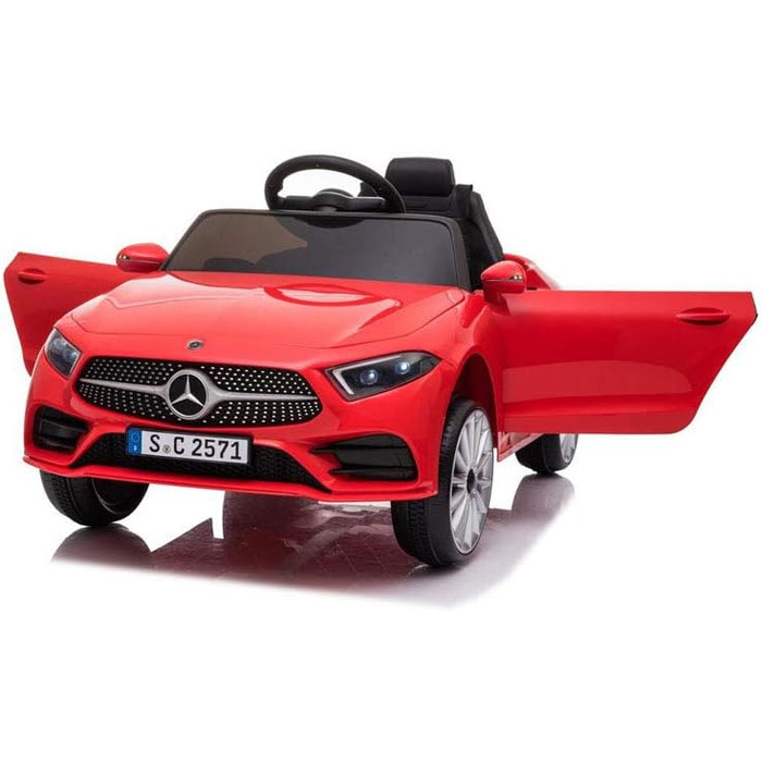 Дитячий електромобіль Mercedes CLS 350 AMG Babycar, ліцензія, 12V акумулятор, шкіряні сидіння, дистанційне керування, MP3, червоний