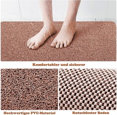 Нековзний килимок для душу Penubuy, нековзний килимок 40 * 60 см з пористою структурою, міцний і простий у догляді ( (B коричневий)