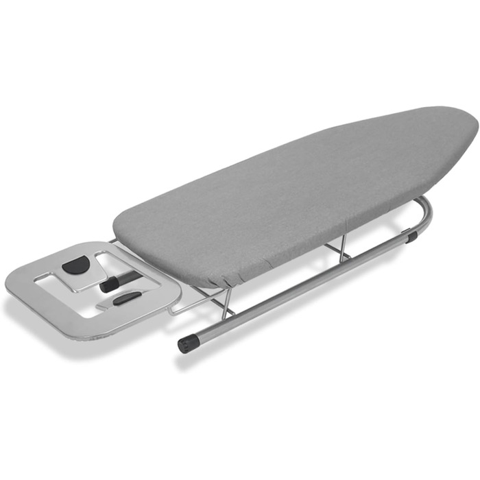 Прасувальна дошка Rainberg Tisch-Bügelbrett: компактна, сіра, 76 x 30 см, з бавовняним покриттям та підставкою для праски