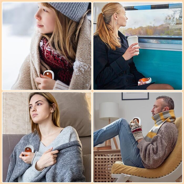 Електричні грілки для рук FANDLISS, 2 шт. - портативні, акумуляторні, 6000mAh, 3 режими нагріву, швидкий нагрів, ідеальний подарунок для спорту та зими