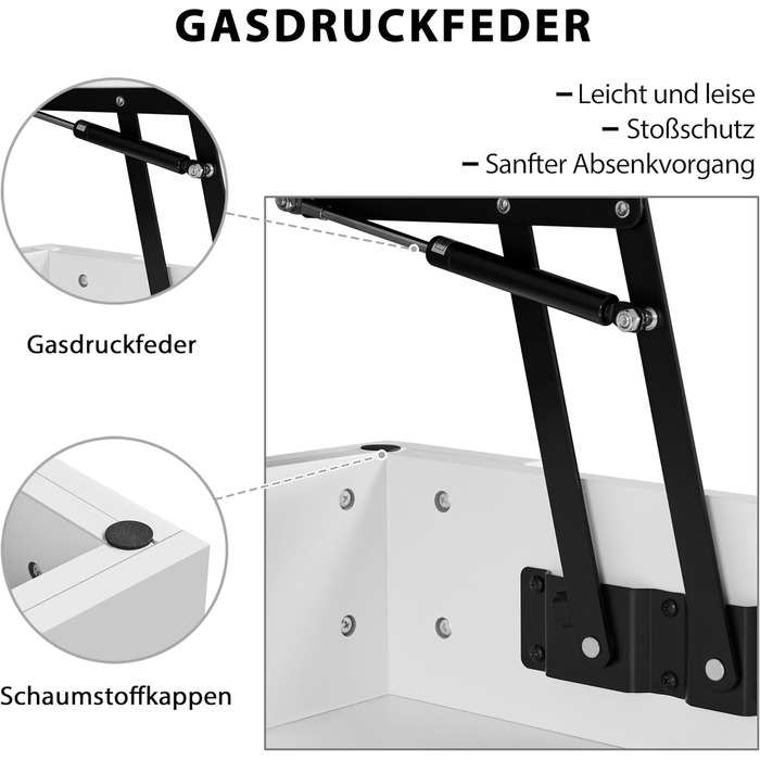 Журнальний столик Yaheetech з регульованою висотою та прихованим місцем для зберігання, дерев'яний, для вітальні та офісу (120 x 59 x (49,5-63,5) см, білий)
